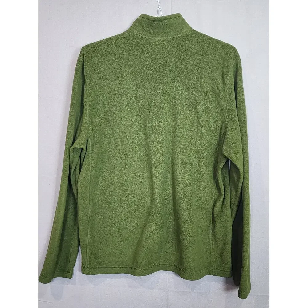 The North‎ Face Jacket Mens Green Quarter Zip Pullover Fleece Outdoor Sz L